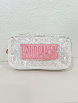Three Little Tots Wipes Pouch - Clear Coat Bag, in Pink