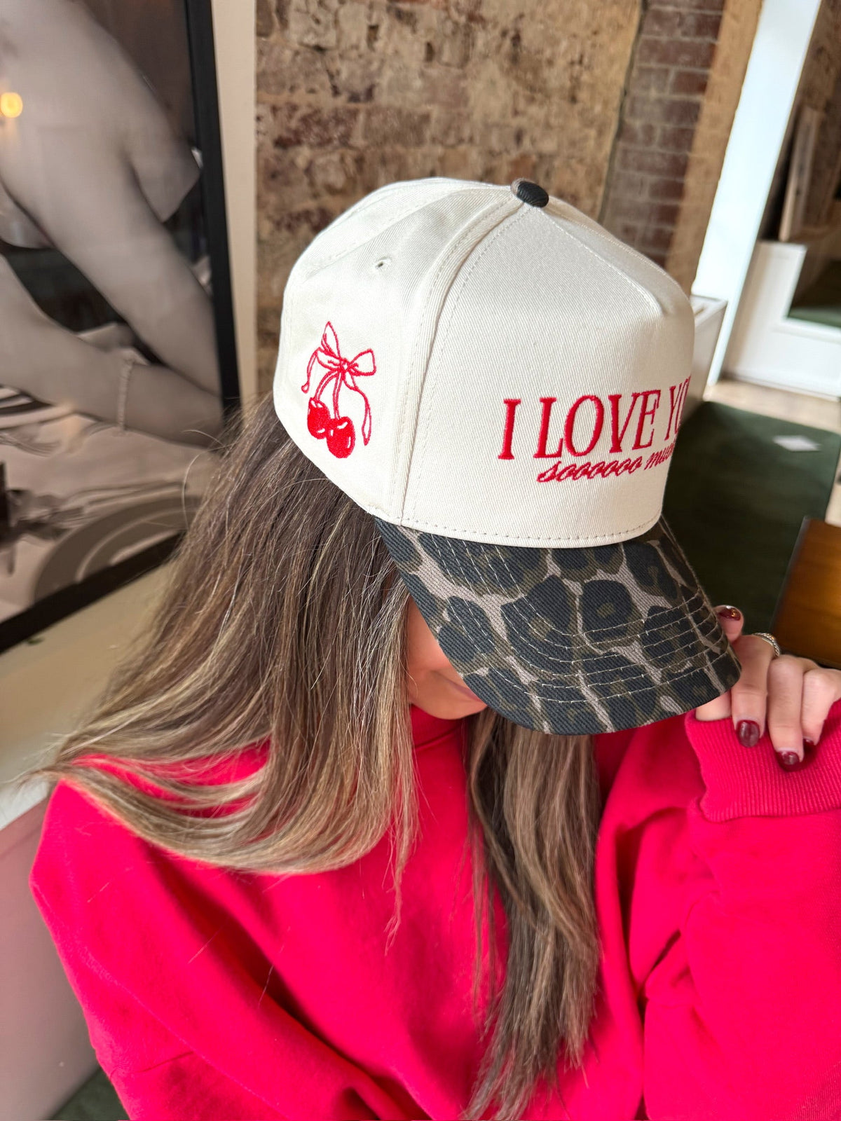 Three Little Tots I Love You Sooooo Much - Leopard Vintage Hat, fifth additional photo