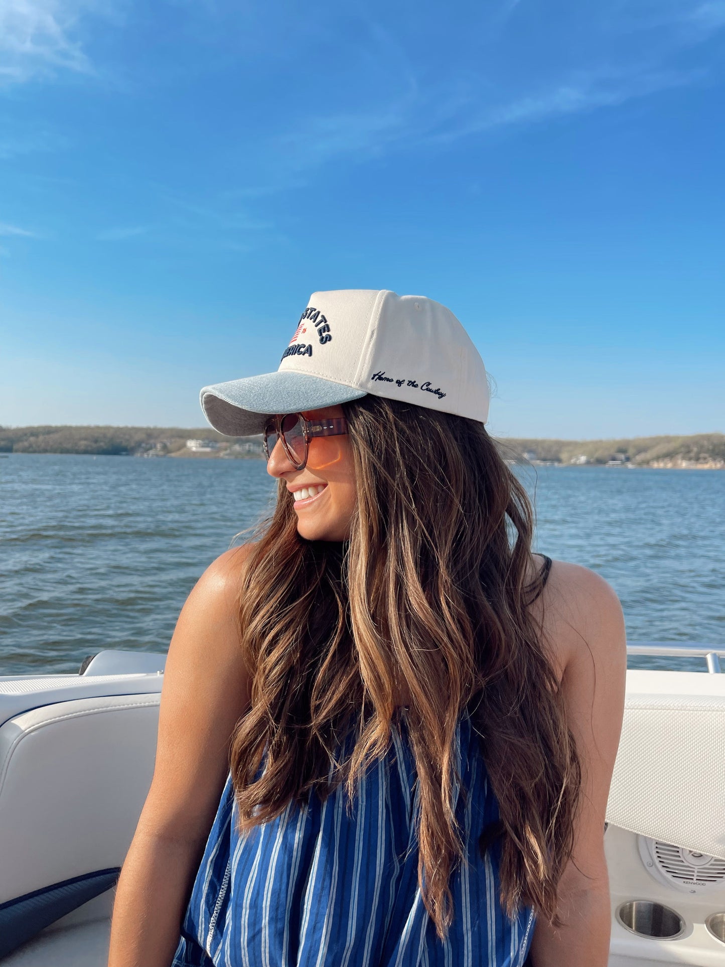 Three Little Tots United States of America - Denim Blue Vintage Trucker Hat, second additional photo