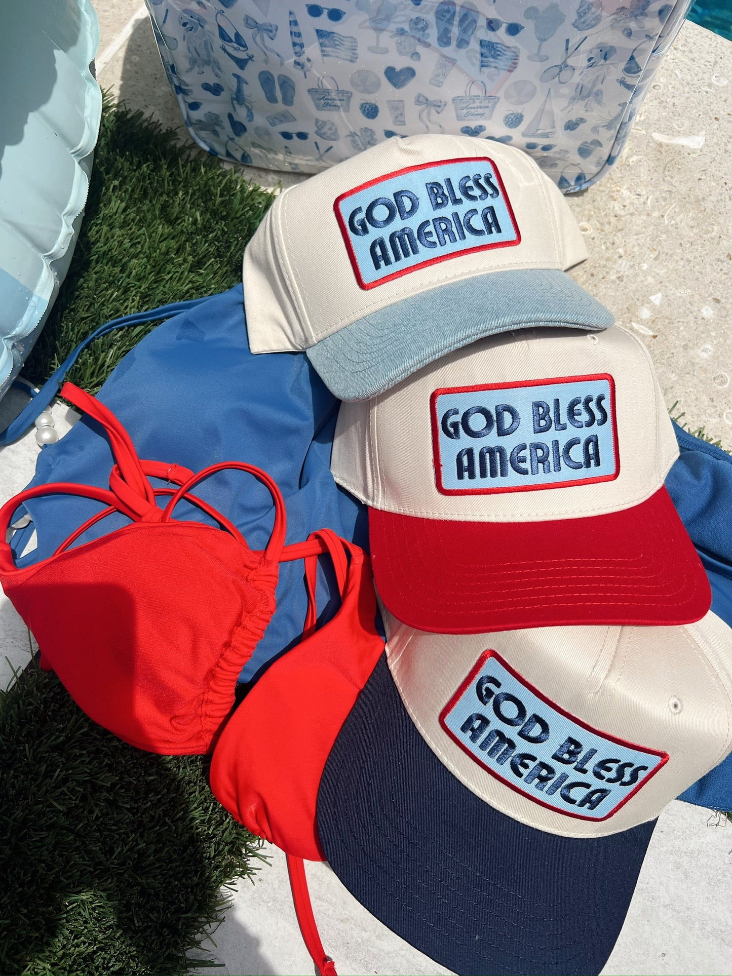 Three Little Tots God Bless America - Vintage Trucker Hat, supplementary photo