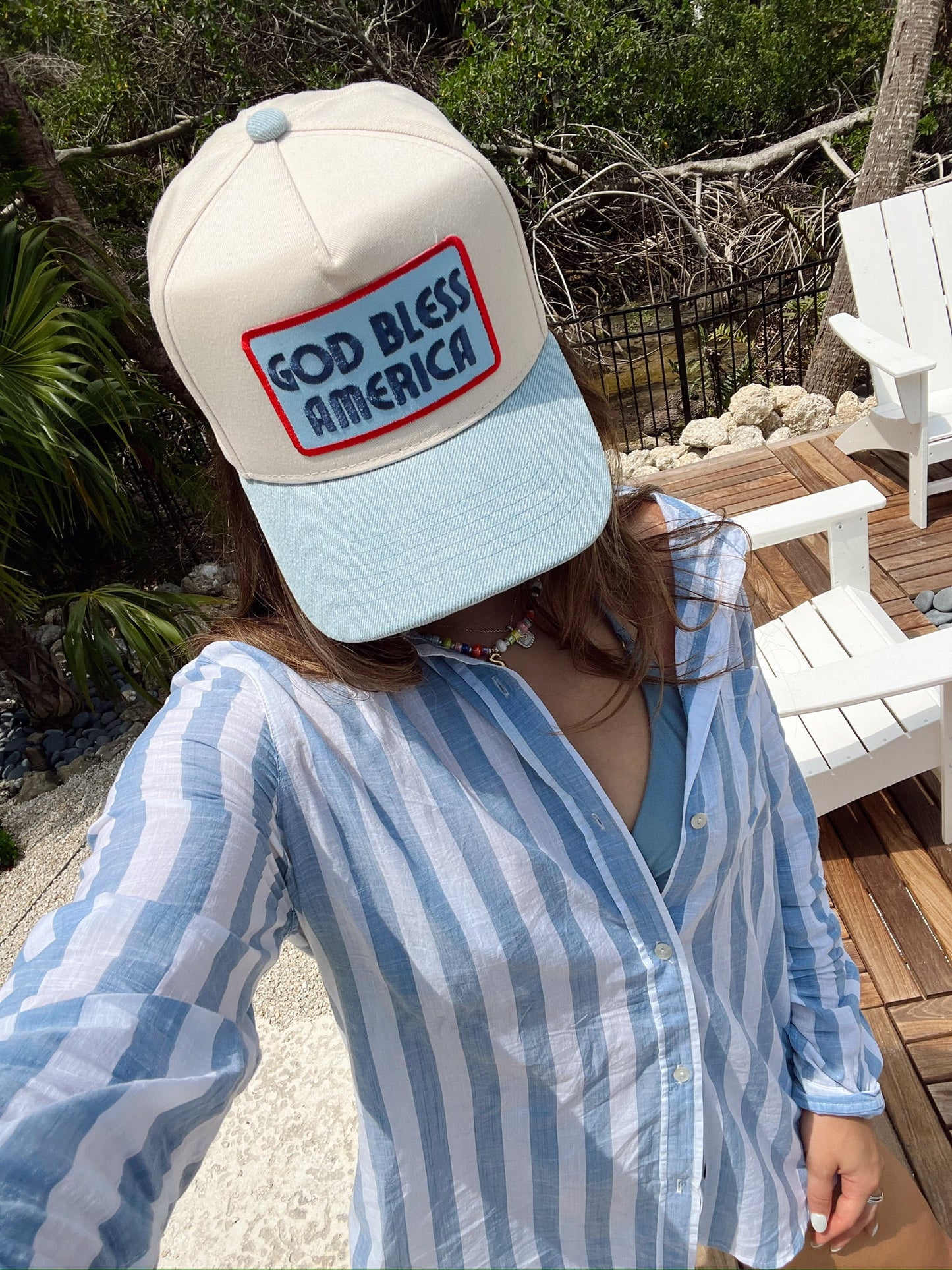 Three Little Tots God Bless America - Vintage Trucker Hat, additional view