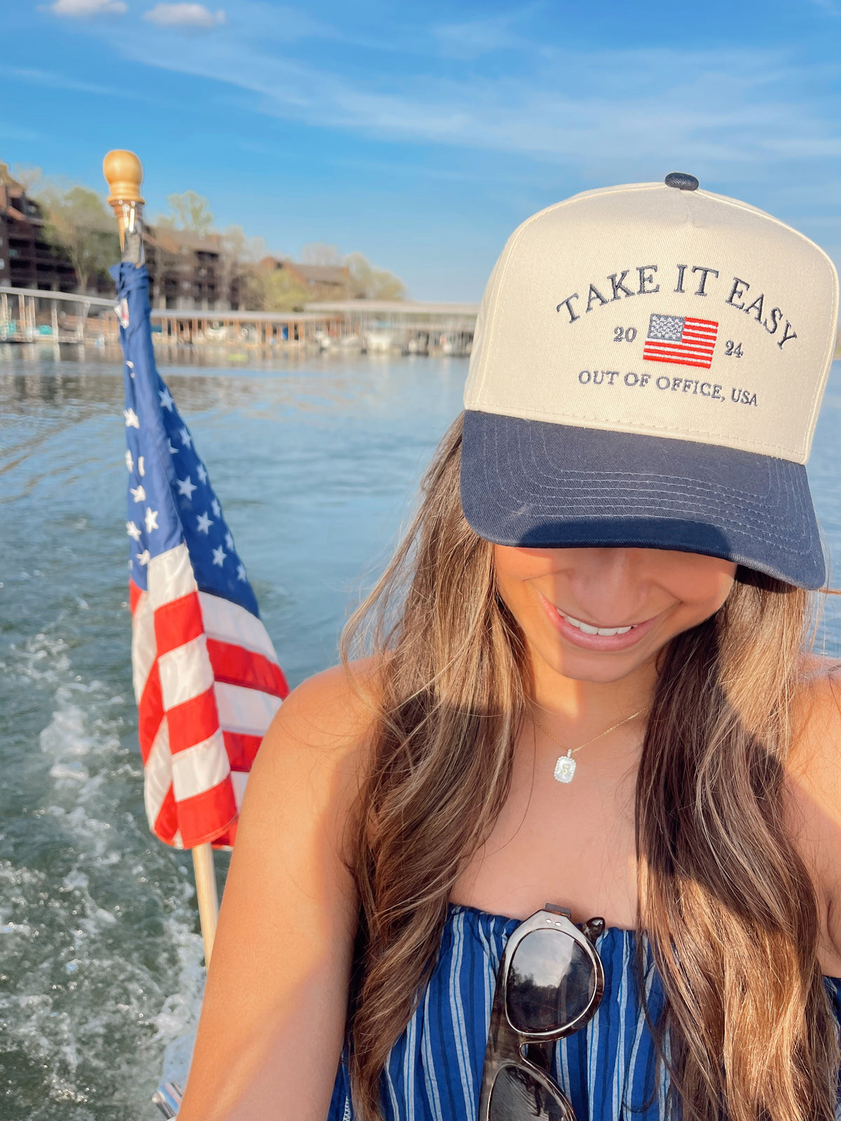 Three Little Tots Take it Easy Vintage Trucker Hat, another angle