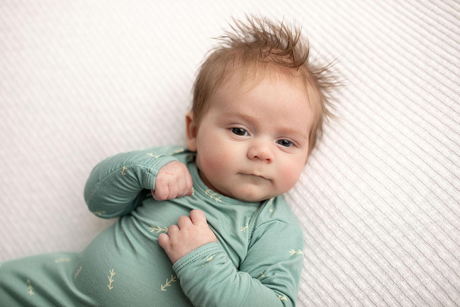 Three Little Tots Arrow Newborn Knotted Baby Gown. Ultra Soft baby gown. Newborn photoshoot idea 