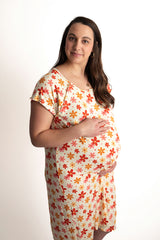 Three Little Tots Groovy Floral Hospital Labor and Delivery Gown. Ultimate comfortable hospital gown