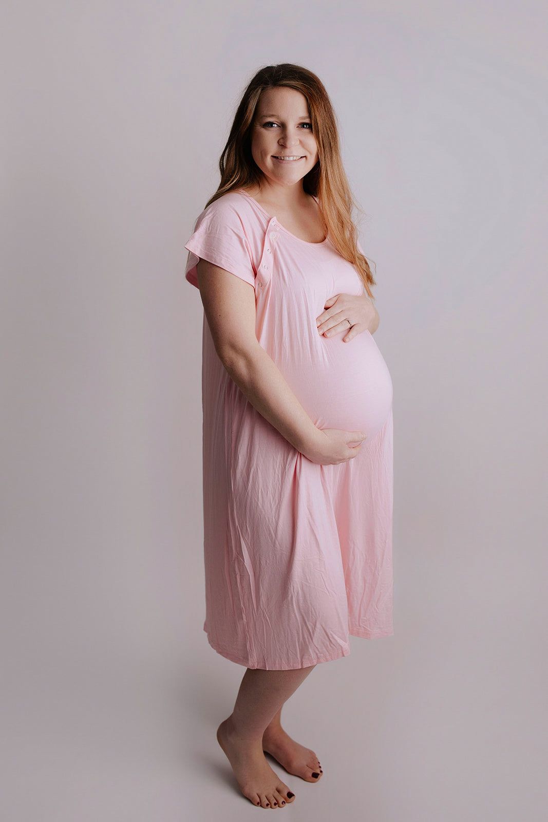Breathable and comfortable labor gowns, ideal for pre and post-baby lounging and a great hospital gown alternative.