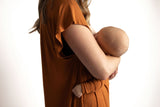 Three Little Tots Saddle Longhorn Orange Labor and delivery gown. The cutest softest Labor and delivery hospital gown. Snaps down the shoulder allow for you to pull up and down over IVs and for easy access to breastfeed