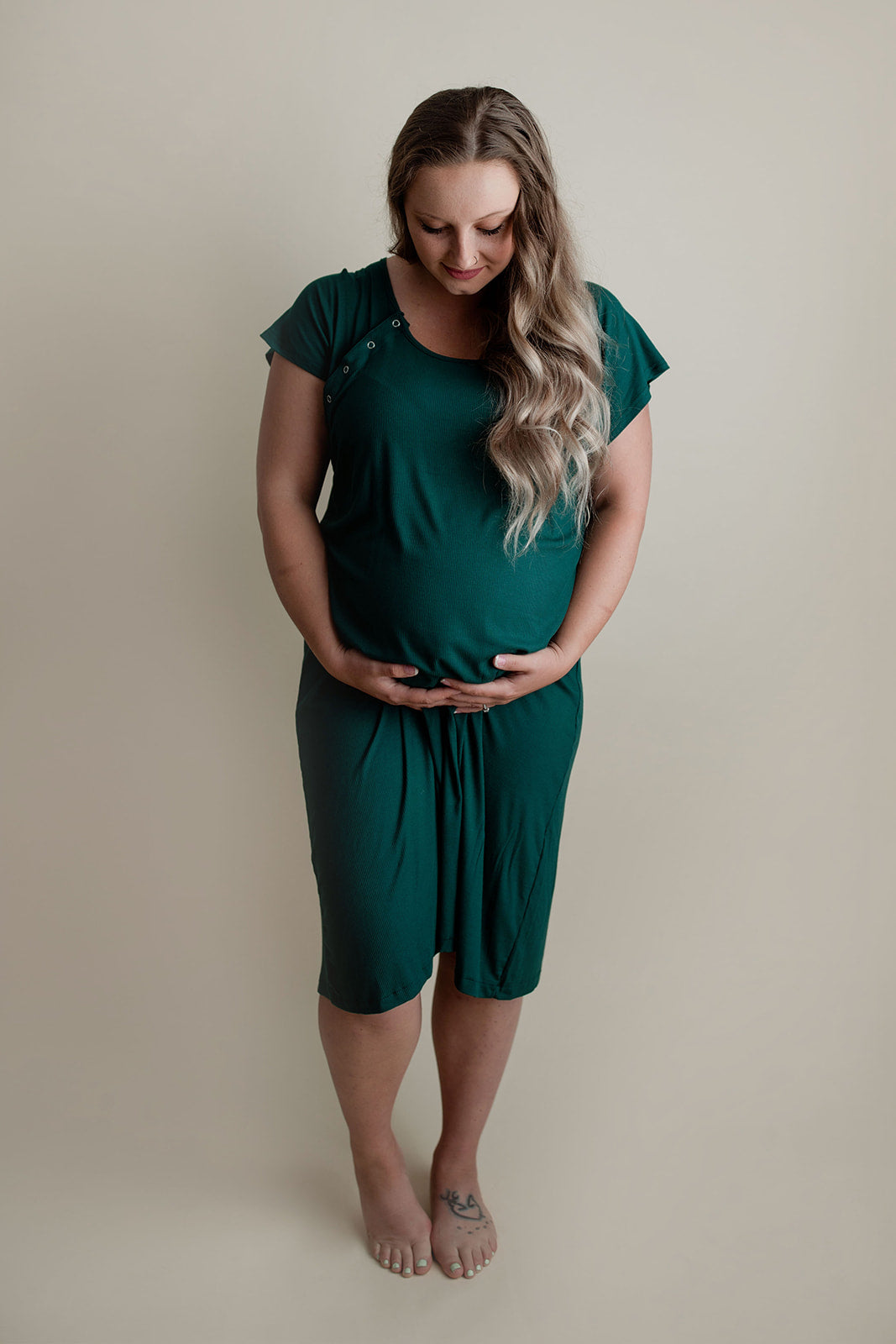 Hospital labor gown for an easy stay in the hospital during labor and delivery
