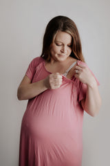 Snaps down the shoulders for easy access hospital labor gown by Three Little Tots