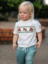 Three Little Tots Western Plaid Horse Embroidery Boy Pants Set, additional product photo
