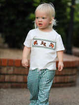 Three Little Tots Western Plaid Horse Embroidery Boy Pants Set, additional view