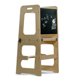 Three Little Tots Date 4-in-1 Kitchen Tower and Desk, in Natural