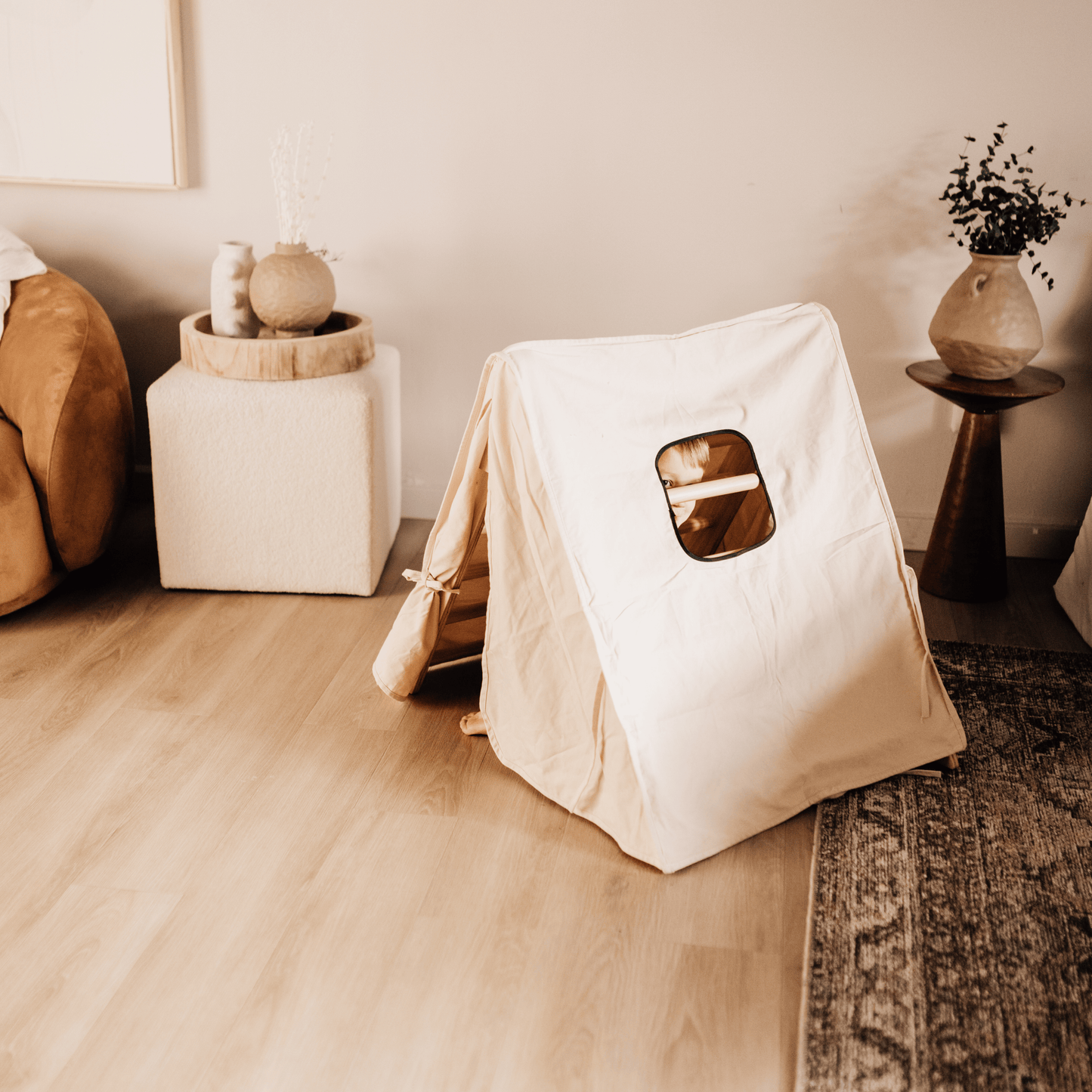 Three Little Tots Tent Cover for Hazel and Olive Pikler, another angle