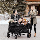 Three Little Tots Keenz Viva 4-Passenger Stroller Wagon Big Adventures Made Compact, in Black