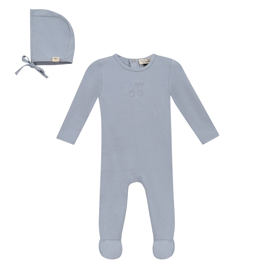 Cherry Print romper and Bonnet Set