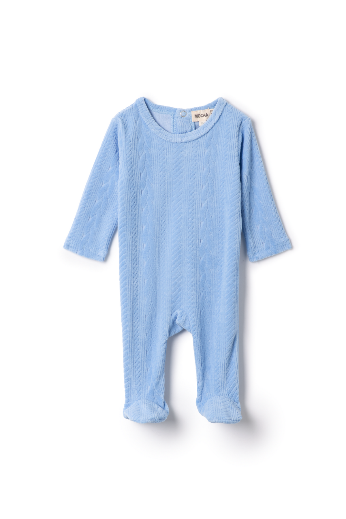 Three Little Tots Cable Textured Onesie, in Blue