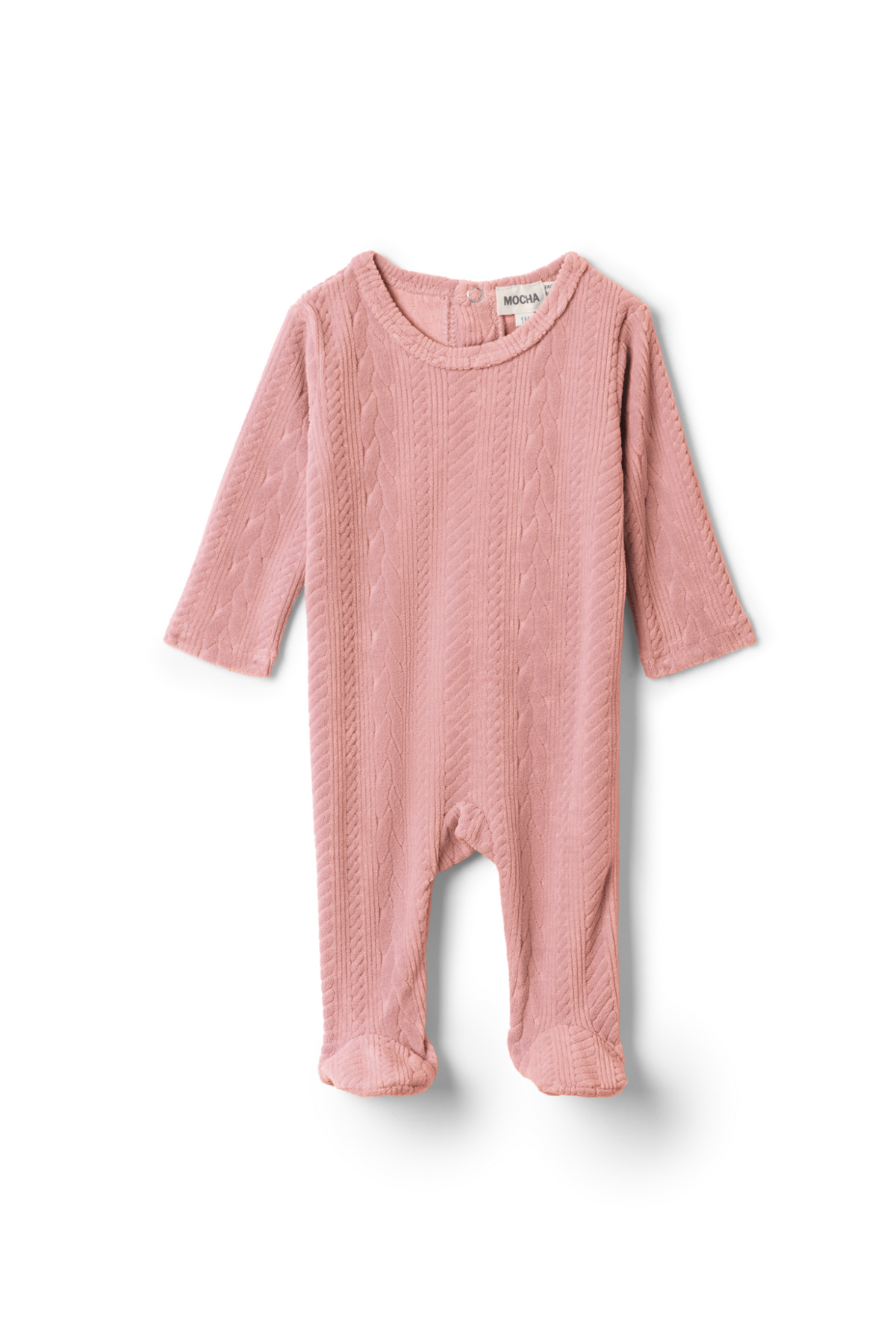 Three Little Tots Cable Textured Onesie, in Maple