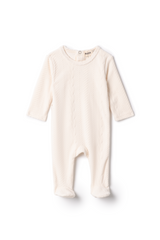 Three Little Tots Cable Textured Onesie, in Off White