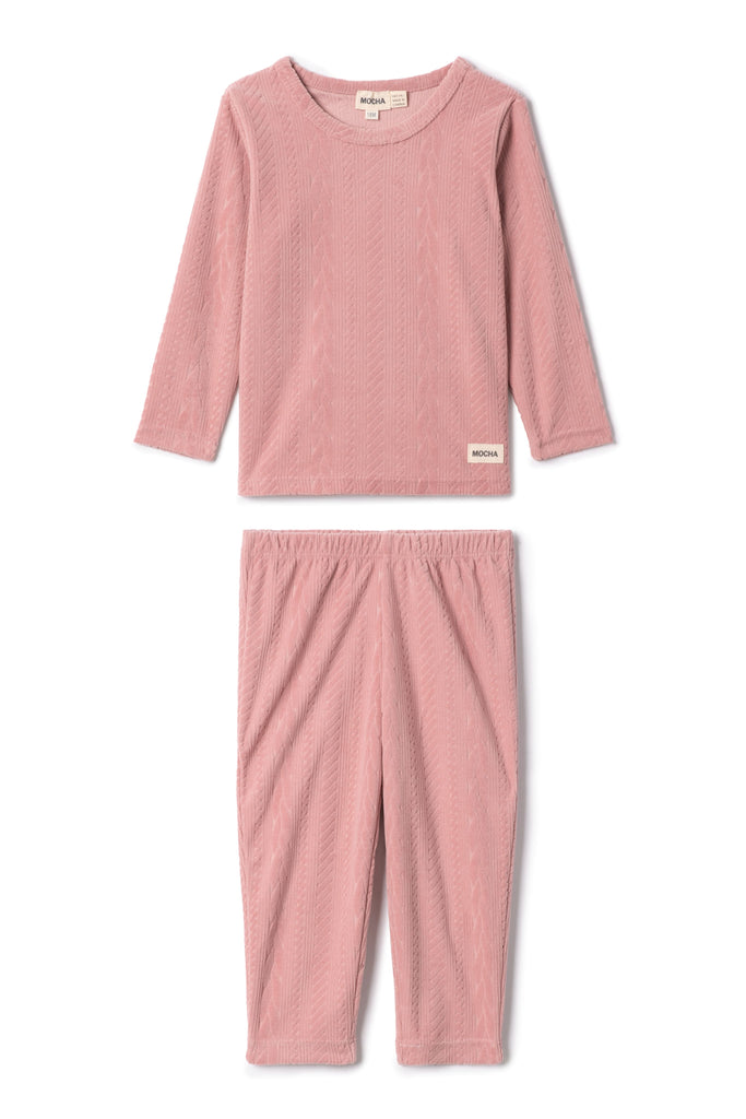 Cable Textured Velour Set