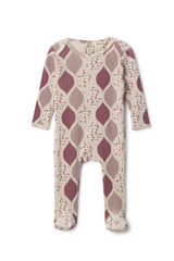 Three Little Tots Pattern Print Rib Onesie, in Pink