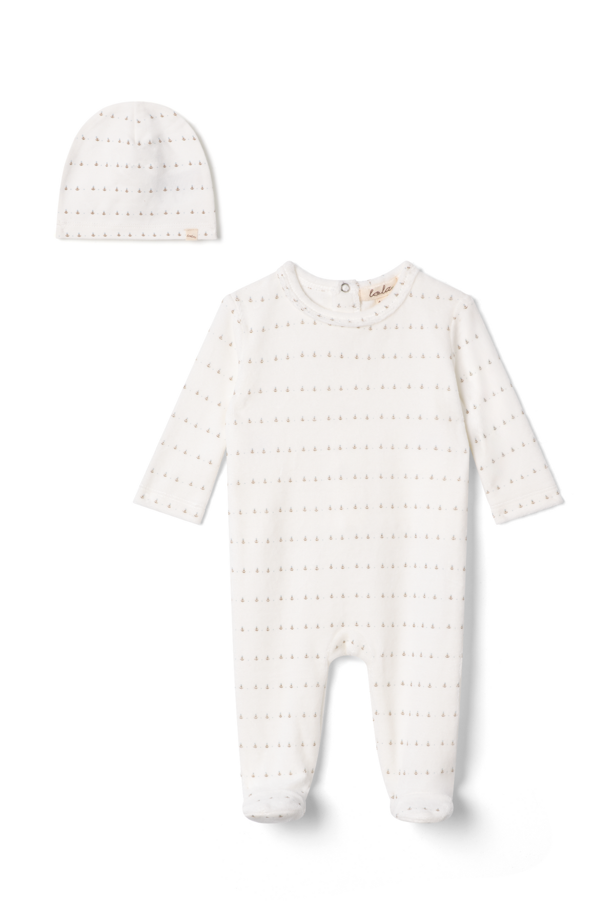 Three Little Tots Velour Print Onesie