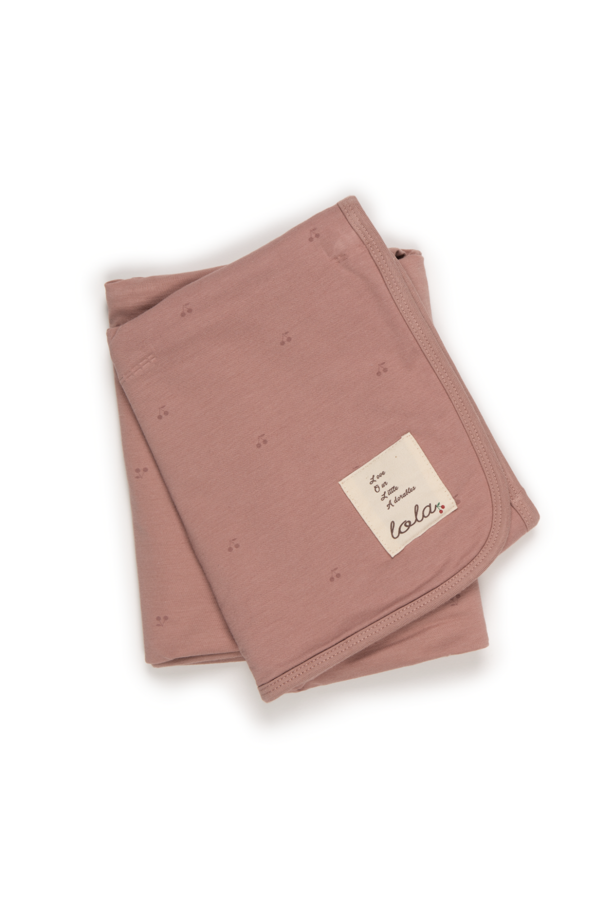 Three Little Tots Cherry Print Blanket, in Blossom