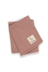 Three Little Tots Cherry Print Blanket, in Blossom
