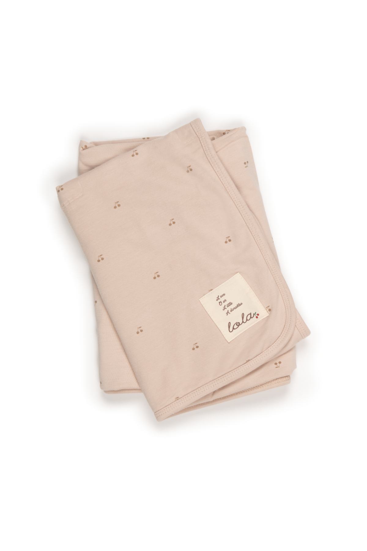 Three Little Tots Cherry Print Blanket, in Linen