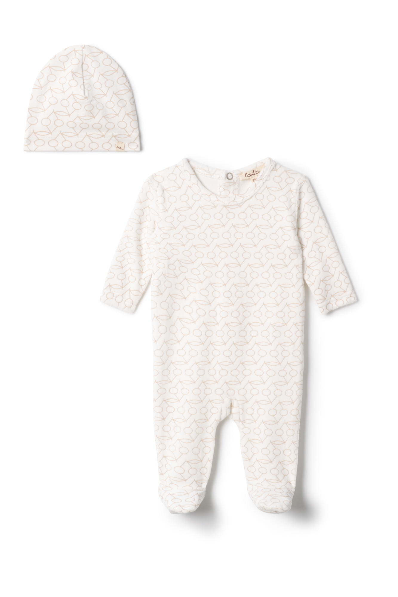 Cherry Print Velour Onesie