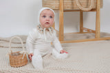 Three Little Tots Velour Crocket Collar Onesie, alternate angle
