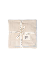 Three Little Tots Knit Blanket, in Sand/Blue