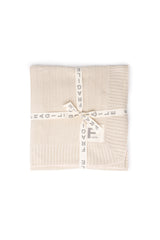 Three Little Tots Knit Blanket, in Sand/Pink