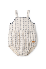 Three Little Tots Stripe Quilted Floral Romper, additional product photo