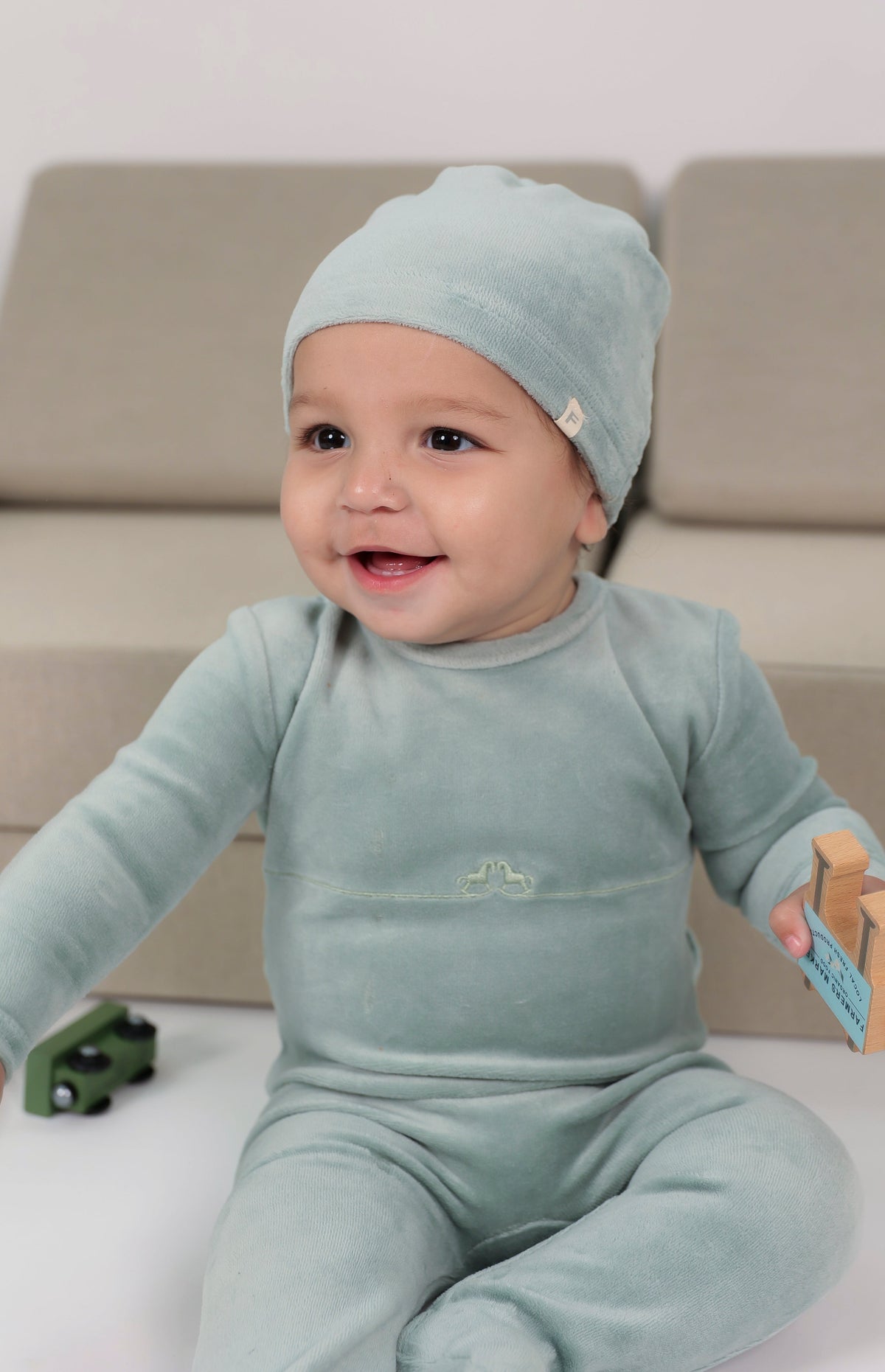 Three Little Tots Rocking Horse Stretch Onesie