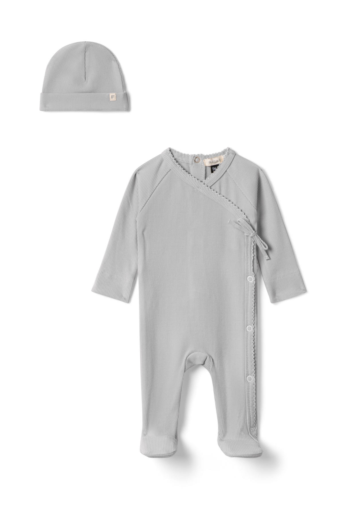 Three Little Tots Ribbed Onesie, in Seafoam