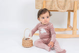 Three Little Tots Sheep Print Velour Onesie