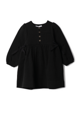 Three Little Tots Woven Ribbon Dress, in Black