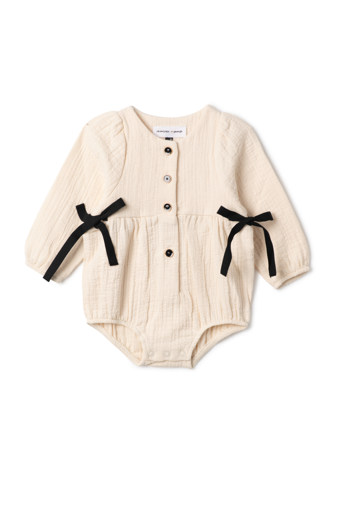 Three Little Tots Woven Ribbon Bubble, in Off White