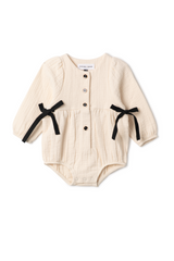 Three Little Tots Woven Ribbon Bubble, in Off White