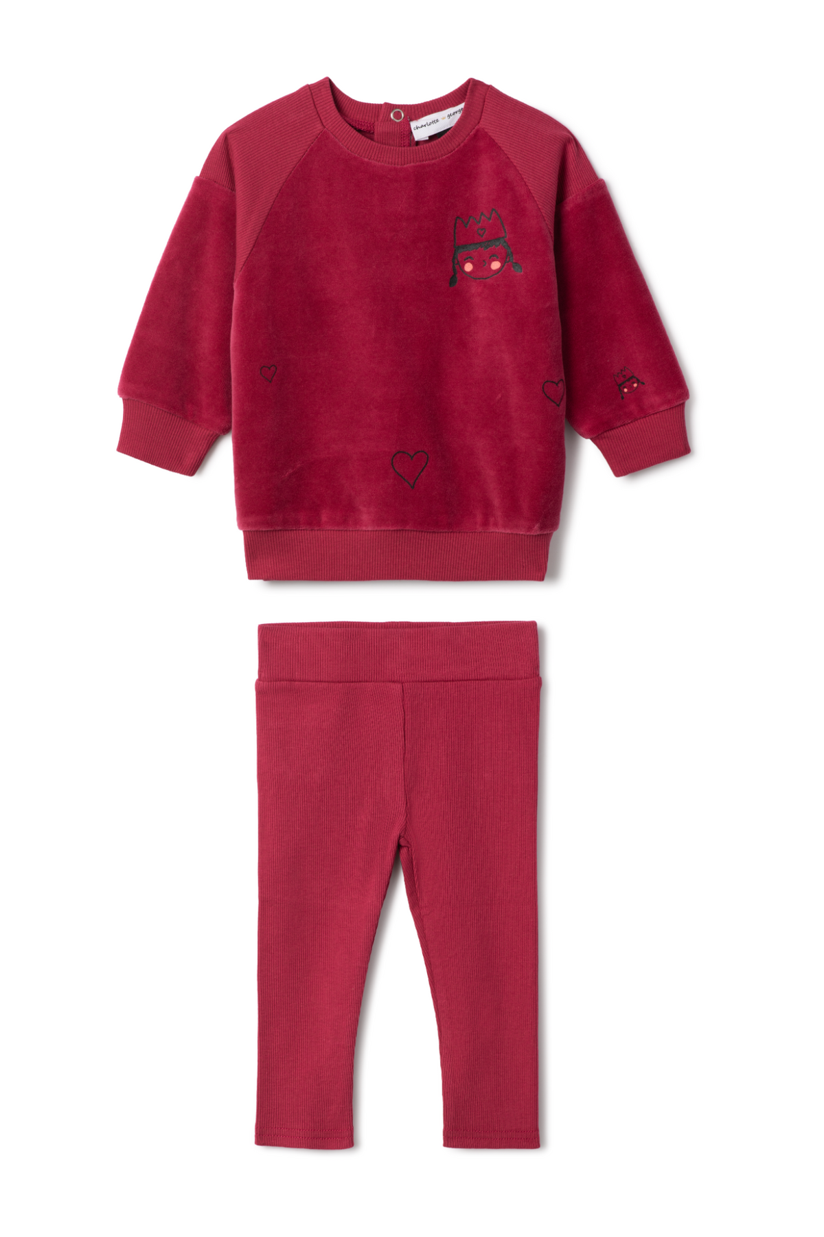 Three Little Tots Princess Print Set, in Berry