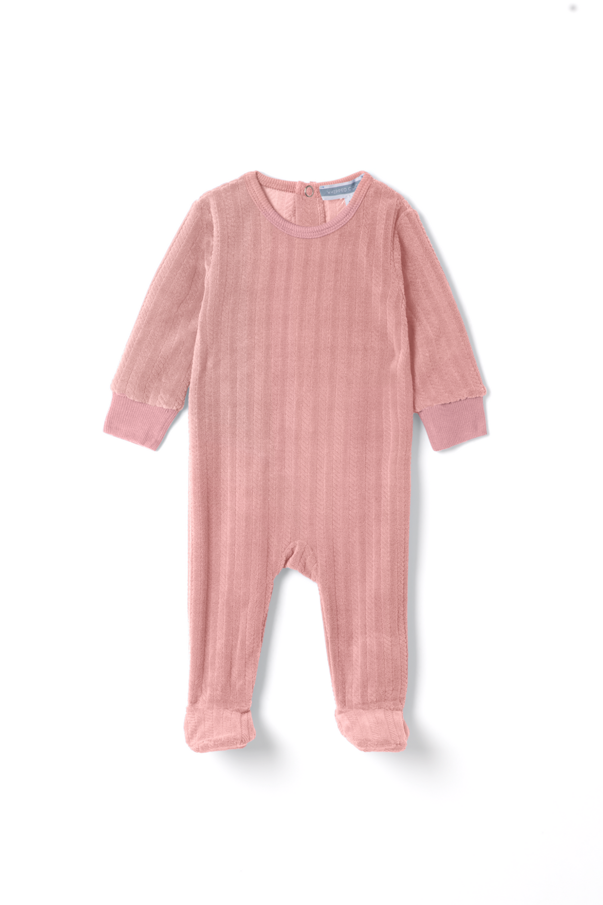Three Little Tots Braided Velour Onesie, in Pink