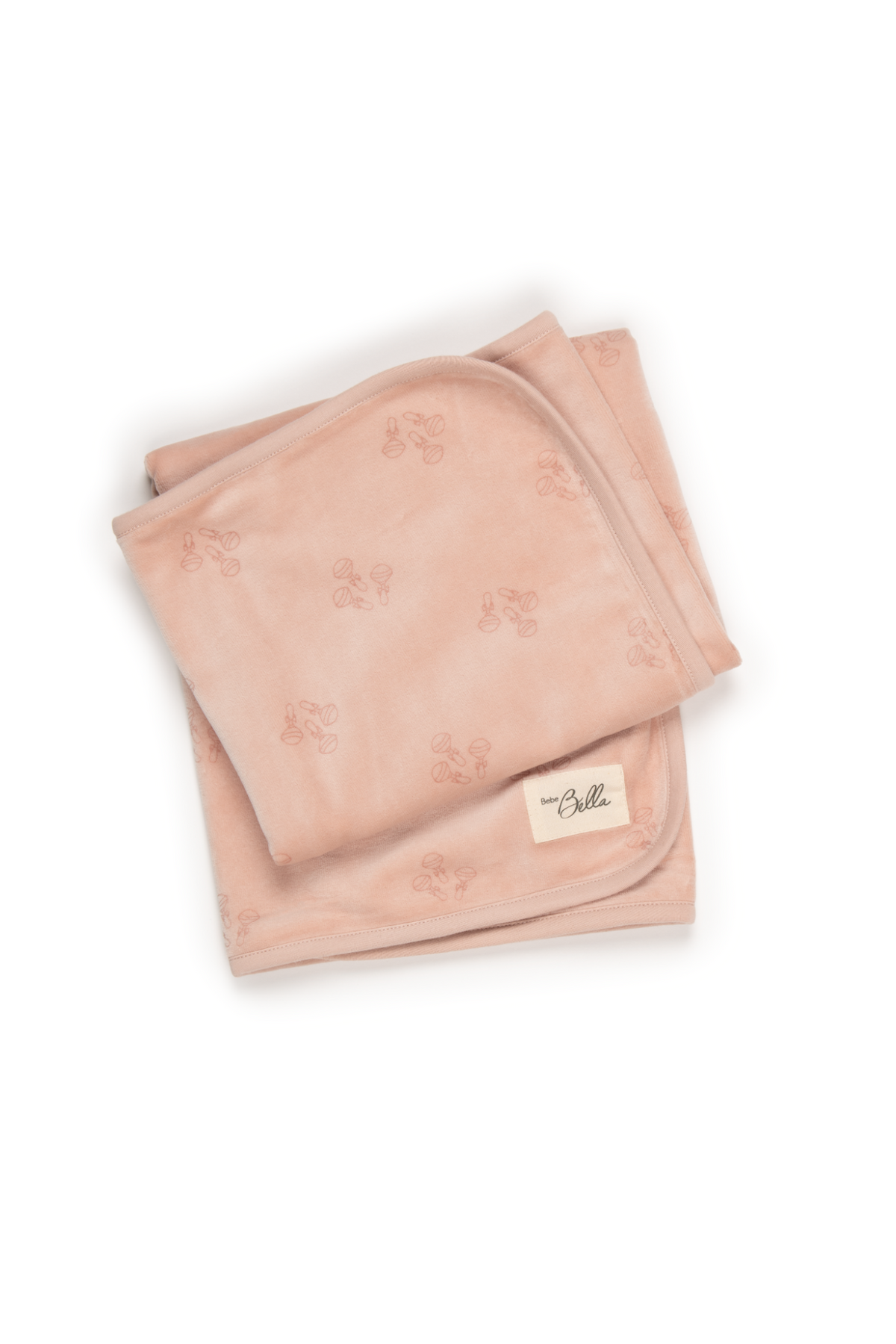 Three Little Tots Rattle Print Blanket, in Pink