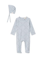 Three Little Tots Rocking Horse Print Onesie, in Blue Mist