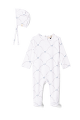 Three Little Tots Rocking Horse Print Onesie, in White