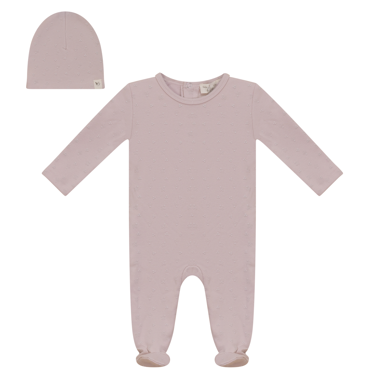 Three Little Tots Puff Print Onesie, in Primrose