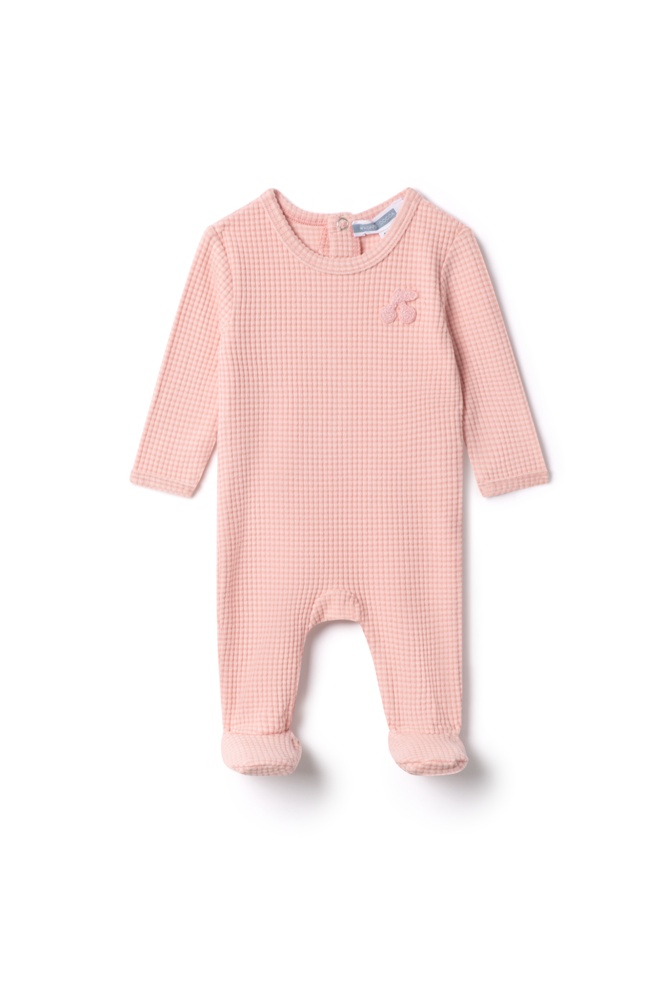 Three Little Tots Stripped Hook Stitch Applique Onesie, in Pink