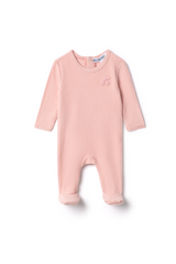 Three Little Tots Stripped Hook Stitch Applique Onesie, in Pink