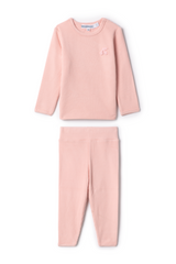 Three Little Tots Stripped Cherry Applique Set, in Pink
