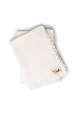 Three Little Tots Crochet Trim Blanket, in White
