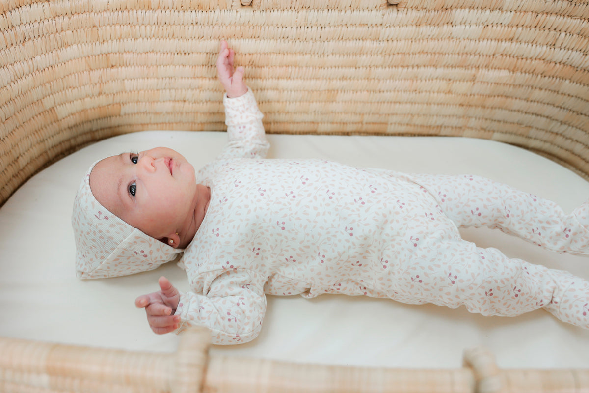 Three Little Tots Branch and Cherry Print Onesie