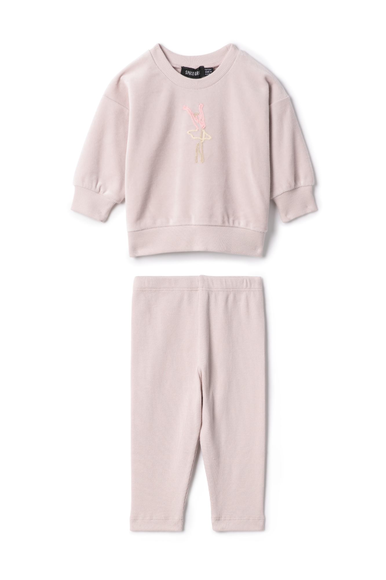 Three Little Tots Ballerina Embroidered Set, in Primrose